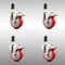 Service Caster 4 Inch 316SS Red Poly Swivel 1-3/8 Inch Expanding Stem Caster Set Lock Brake SCC-SS316TTLEX20S414-PPUB-RED-138-4 - alternate 1